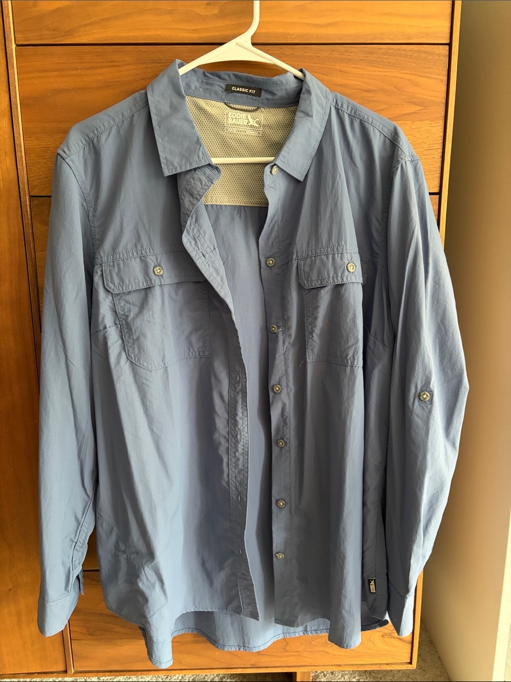 Eddie Bauer Classic Fit Button-Up Shirt in Slate Blue - Picture 5 of 10